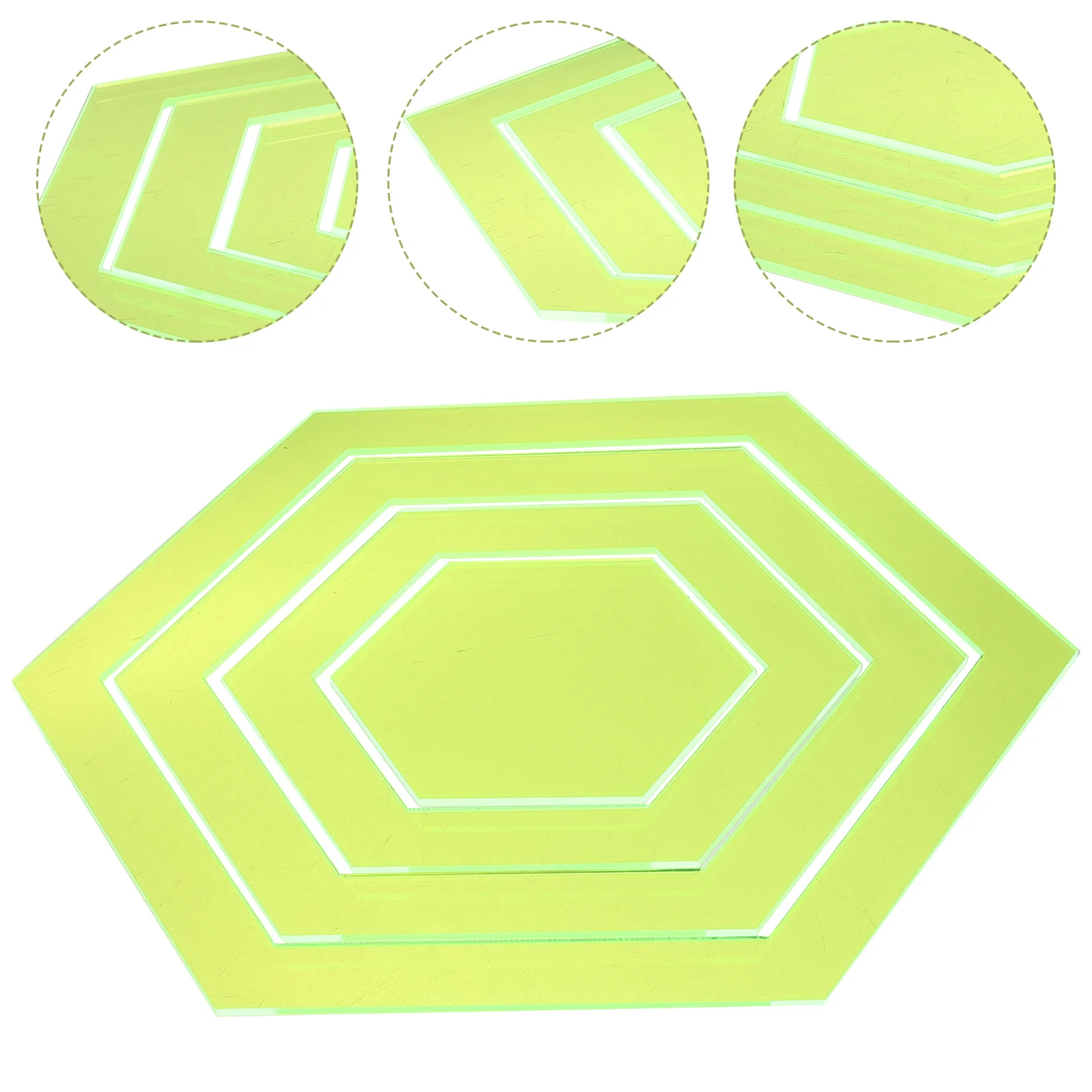 4 Pcs Quilts Clear Templates Sewing Patchwork Ruler Piece Set Quilting Handwork Acrylic Hexagon for