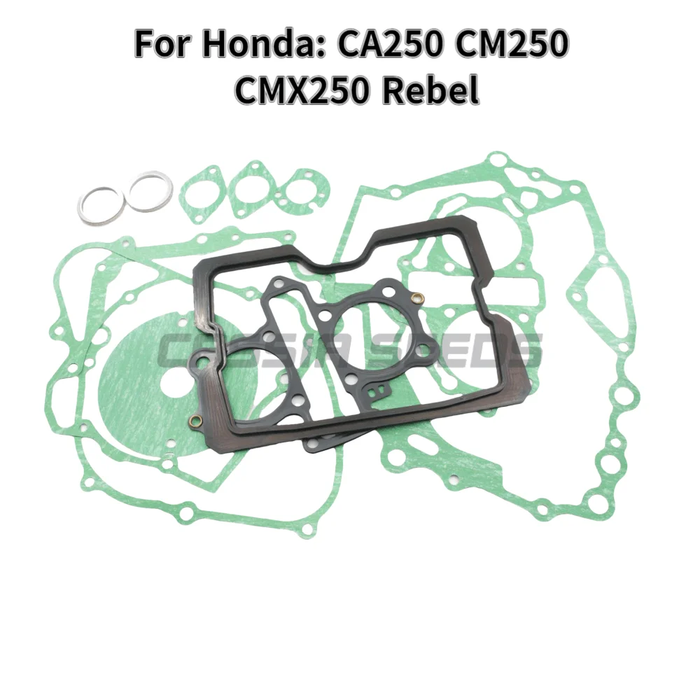 Engine Bushing Cylinder Head Overhaul Gasket for Honda CA250 CM250 Custom CM250C CM250T CMX250 CA Rebel 250