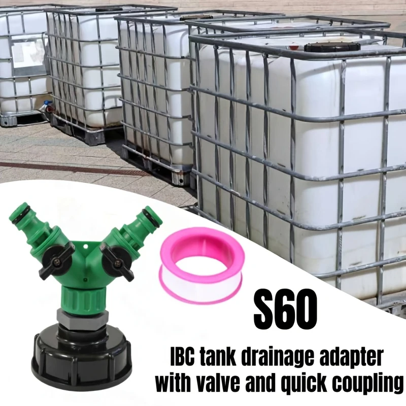 4pcs IBC Tank Drainage Adapter Kit Garden Hose Y-Type Connectors 16mm Quick Connectors For Outdoor Rainwater Collection
