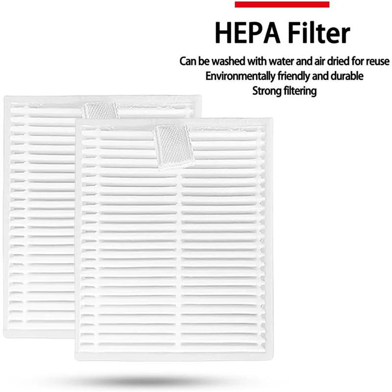 M04k 2 conjuntos para xiaomi robô aspirador de pó s20/d106 peças principal escova lateral filtro hepa mop pano peças reposição kit