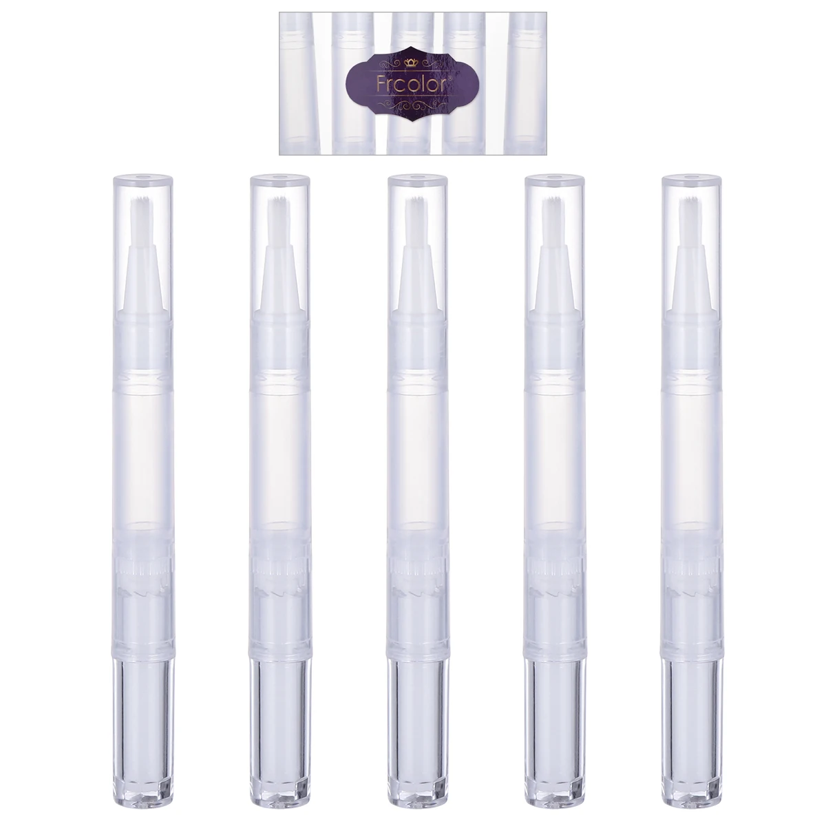 

5pcs 3Ml Empty Nail Oil Pen Transparent Filler For Eyelash Growth Lip Gloss Essential Oils Travel Leak Proof Applicator