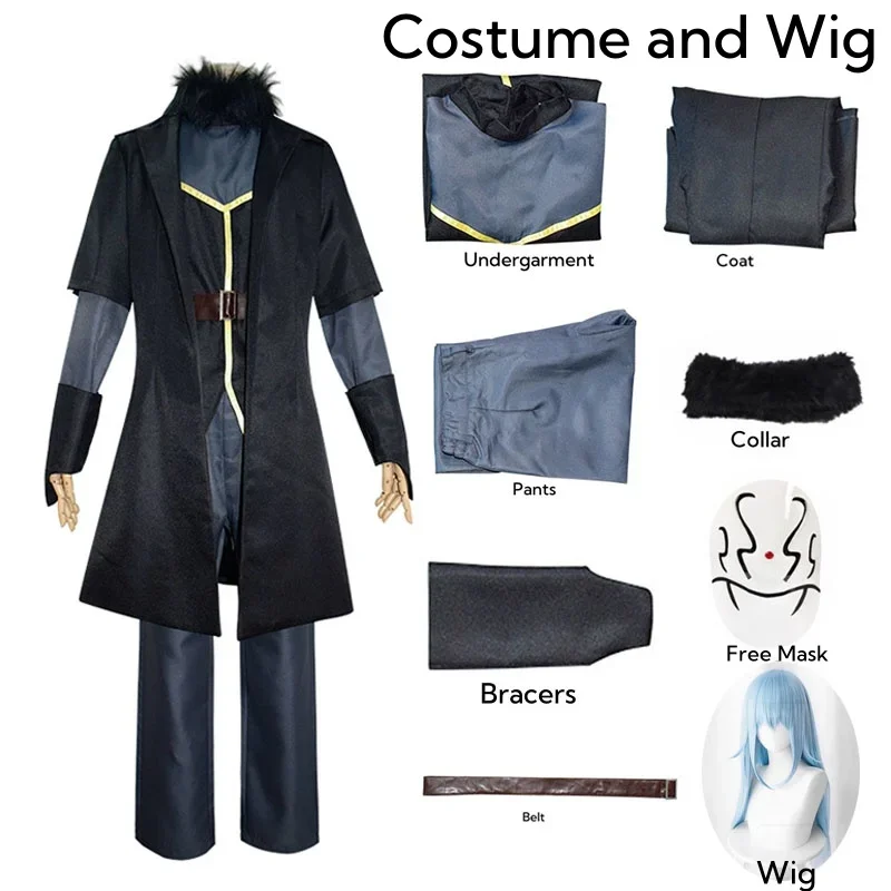 Anime That Time I Got Reincarnated As A Slime Rimuru Tempest Cosplay Costume Wig Mask Set Halloween Carnival Suit Clothes