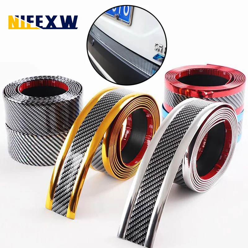 3/5/7cm Width Cars Door Stickers Carbon Fiber Car Tuning Anti Collision Protective Strips Auto Threshold Bumper Film