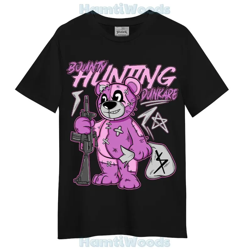 Hyper Violet 4s T-Shirt - Bounty Hunting Bear T-Shirt Unisex 1605 NCMD