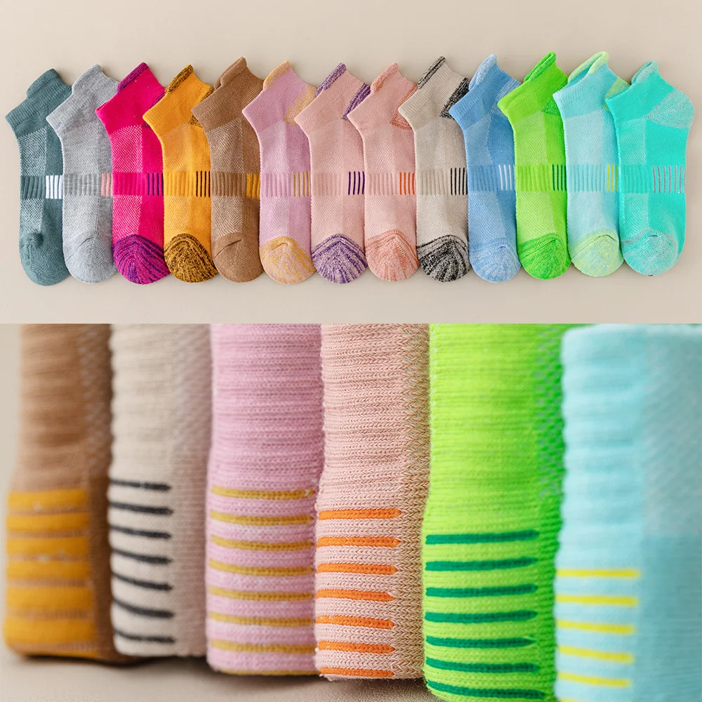 5/15 paires de chaussettes épaisses antidérapantes avec fond de serviette, chaussettes de Sport respirantes à Tube court, absorbant les chocs professionnel