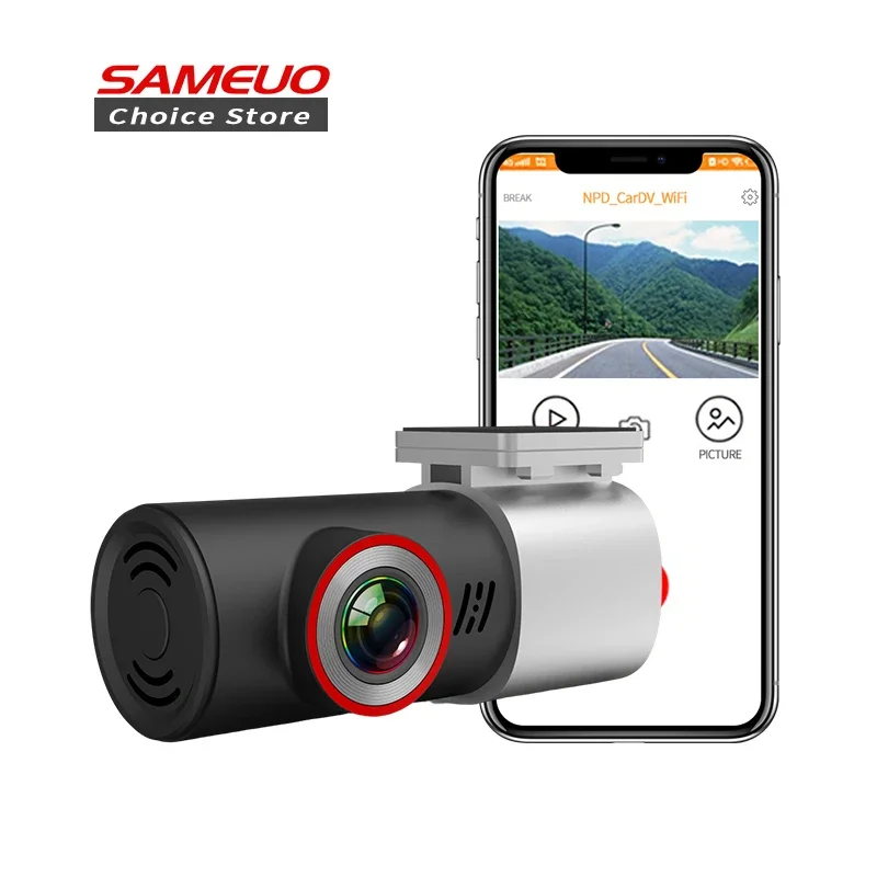 Sameuo Dash Cam Car Camera Video Recorder 1080P Black Box Auto Dvr Build in App Wifi WDR Night Vision G-Sensor For Cars