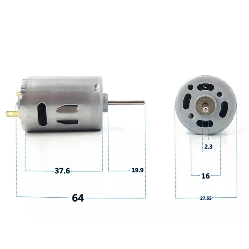 MABUCHI RS-385SH-2270 Small 385 Carbon Brush Electric Motor DC 6V-24V 15000RPM High Speed for Hair Dryer Heat Gun DIY
