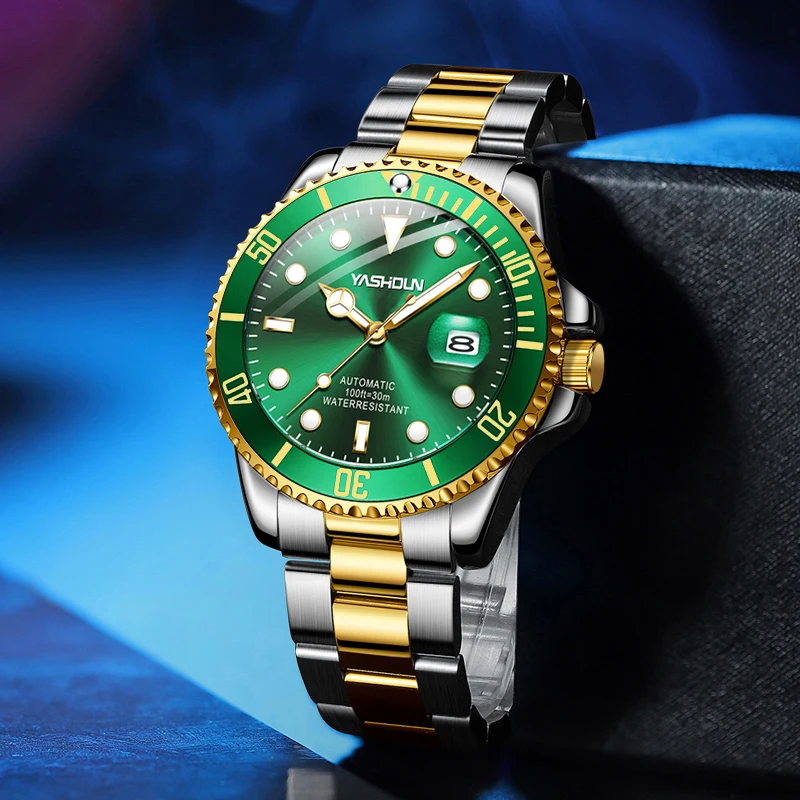 

YASHIDUN лучший бренд мужские автоматические часы механические часы для мужчин водонепроницаемые наручные часы из нержавеющей стали спортивные классические мужские