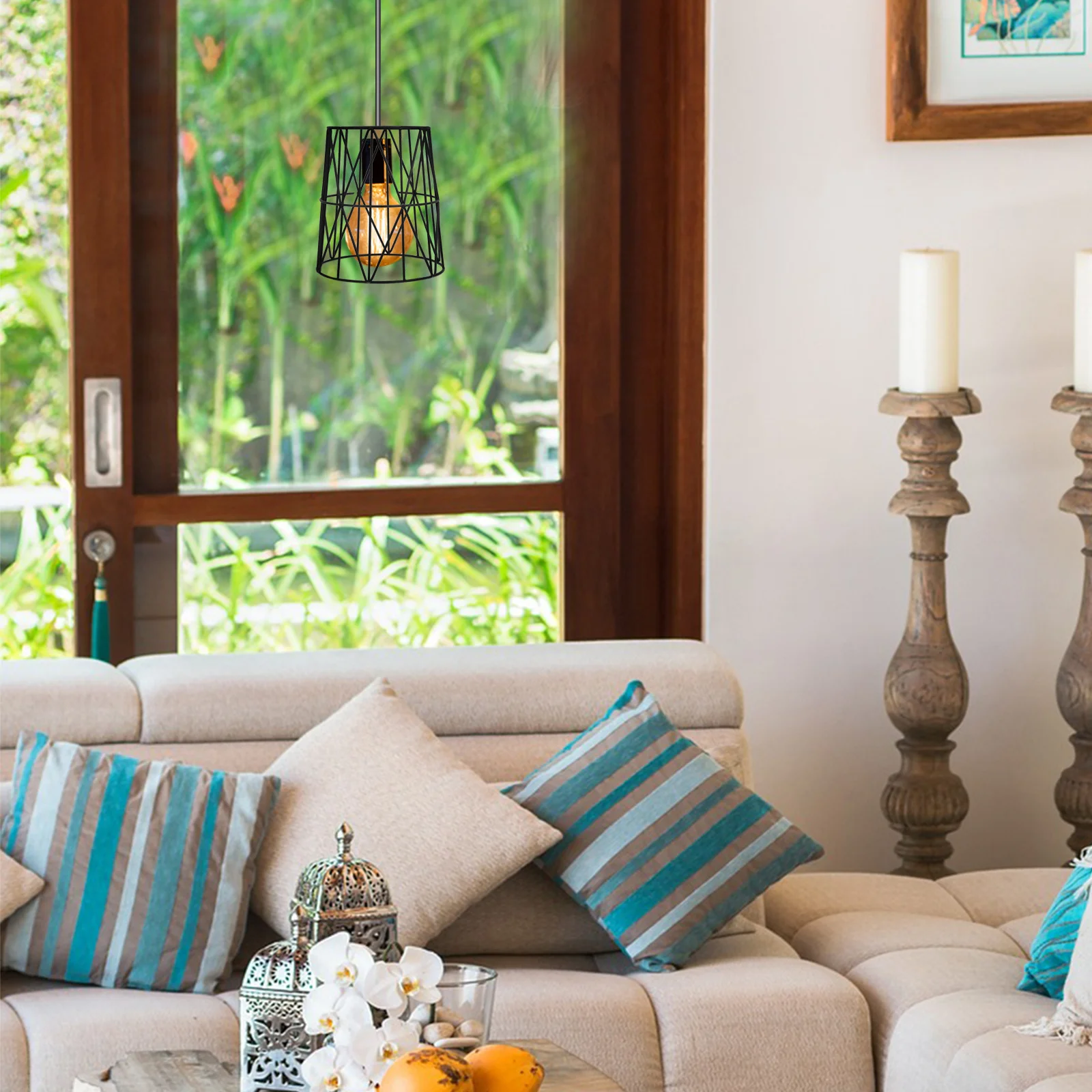 

Vintage Iron Wire Hollow Lampshade Metal Pendant Hanging Light Cage Ceiling Lamp Shade Decorative Modern Lamp Shade Replacement