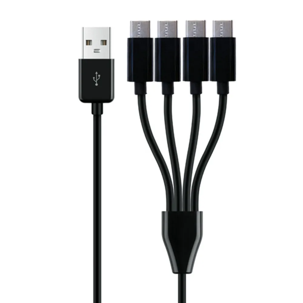 

Multi 4 In 1 Charging Line One Drag Four USB To 4 Port Type C Cable Charger Cable Power Supply Cord Type C To 4 Type C Wire