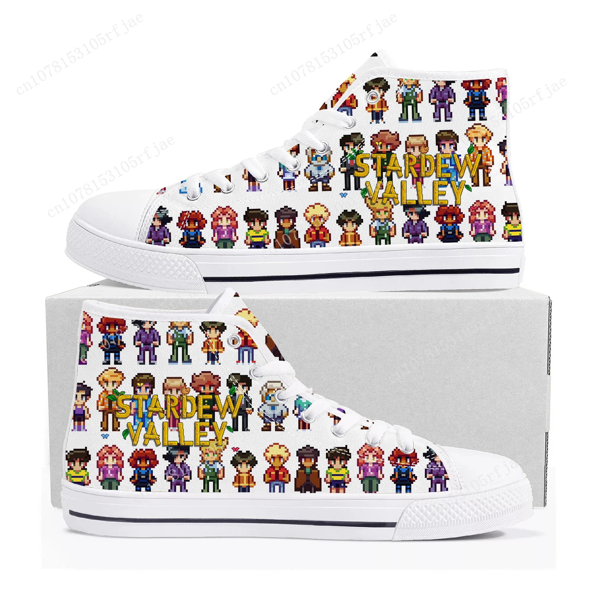 

Stardew Valley High Top Sneakers Cartoon Game Mens Womens Teenager High Quality Canvas Shoes Casual Fashion Tailor Made Sneaker