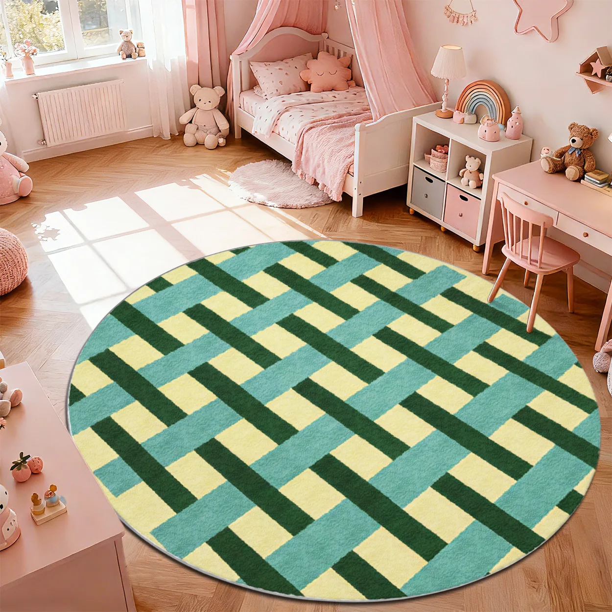 Interlocking Grid Soft Plush Carpet Decorative Floor Mat Versatile Home Accent For Coffee Shop Office Supermarket Store Display