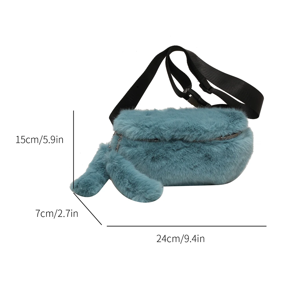 Women Winter Fluffy Fanny Pack Fashion Plush Waist Bag Designer Banana Purse Luxury Belt Bag Large Shoulder Crossbody Chest Bags