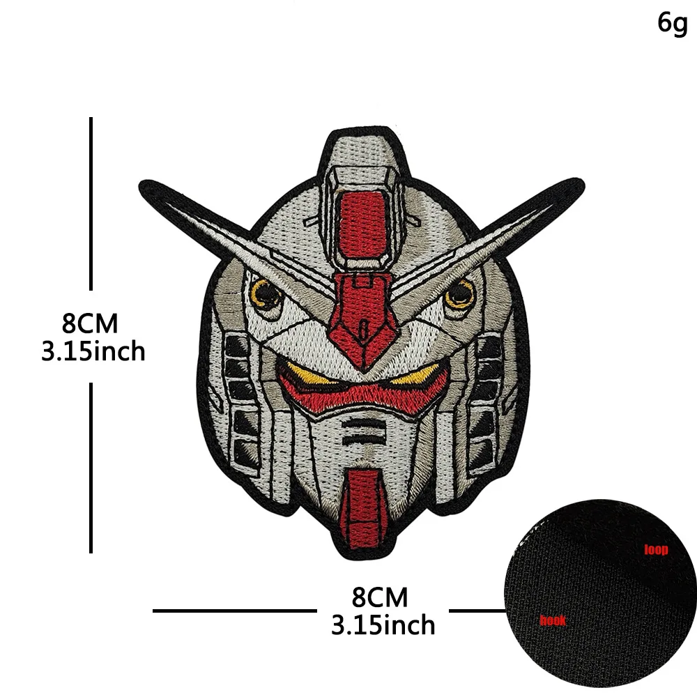 Mobile Suit Anime Stickerei-Armband Personalisierter Klettverschluss-Aufkleber für Jacke, Tanktop, Rucksack – Detail 7