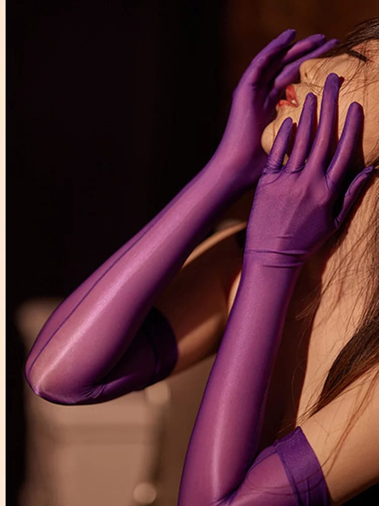 

Женские Свадебные Элегантные Перчатки, сексуальные глянцевые ультратонкий чистый, прозрачные перчатки с пятью пальцами, солнцезащитные перчатки для вождения, мастурбация