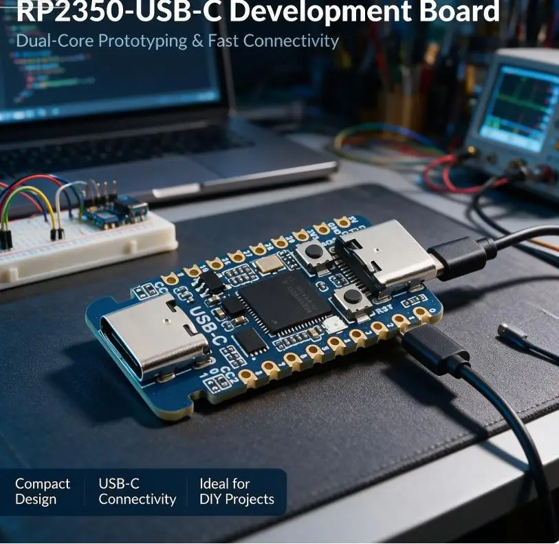 1Pcs RP2350 USB C Development Board High Compatibility Durable Module for Raspberry Pi Pico2 Industrial Prototype Testing