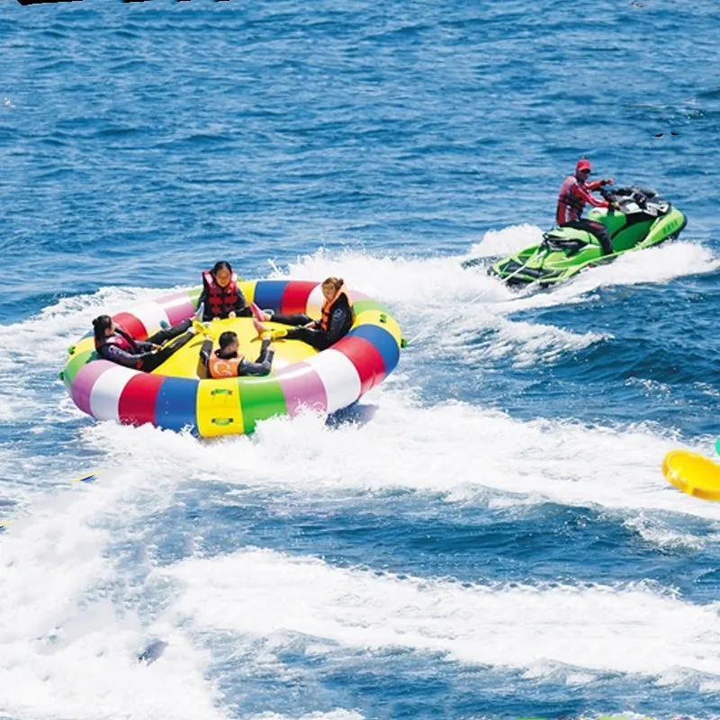 Customize Size Inflatable Disco Boat Crazy UFO Flying Spinning Tube for Water Entertainment