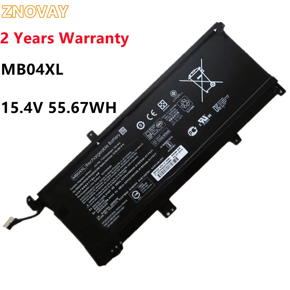 

ZNOVAY MB04XL HSTNN-UB6X Laptop Battery For HP Envy X360 Series 15-AQ103NO 15-AR000ND 15-AQ002NX TPN-W119 15.4V 55.67WH 3615mAh