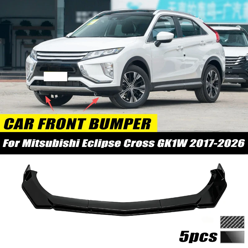 For Mitsubishi Eclipse Cross GK1W 2017-2026 Front Bumper Lip Front Guard Spoiler High-quality ABS Material Body Kit Front Lip