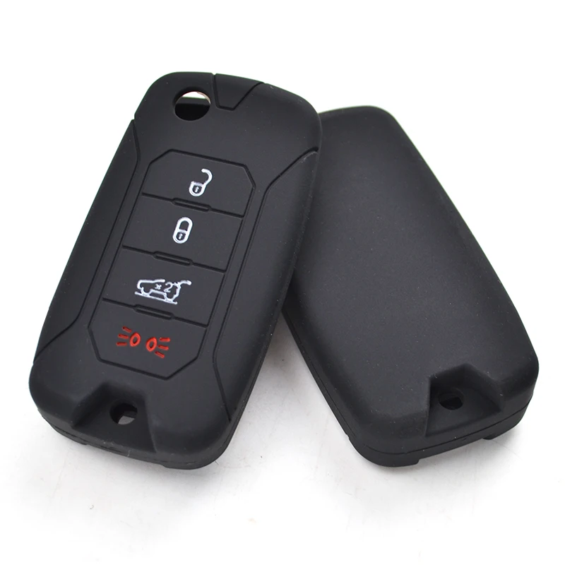 4 Button Silicone Car Remote Key Fob Shell Cover Case For JEEP RENEGADE 2015 2016 2017 2018-2021 Skin Holder Protector