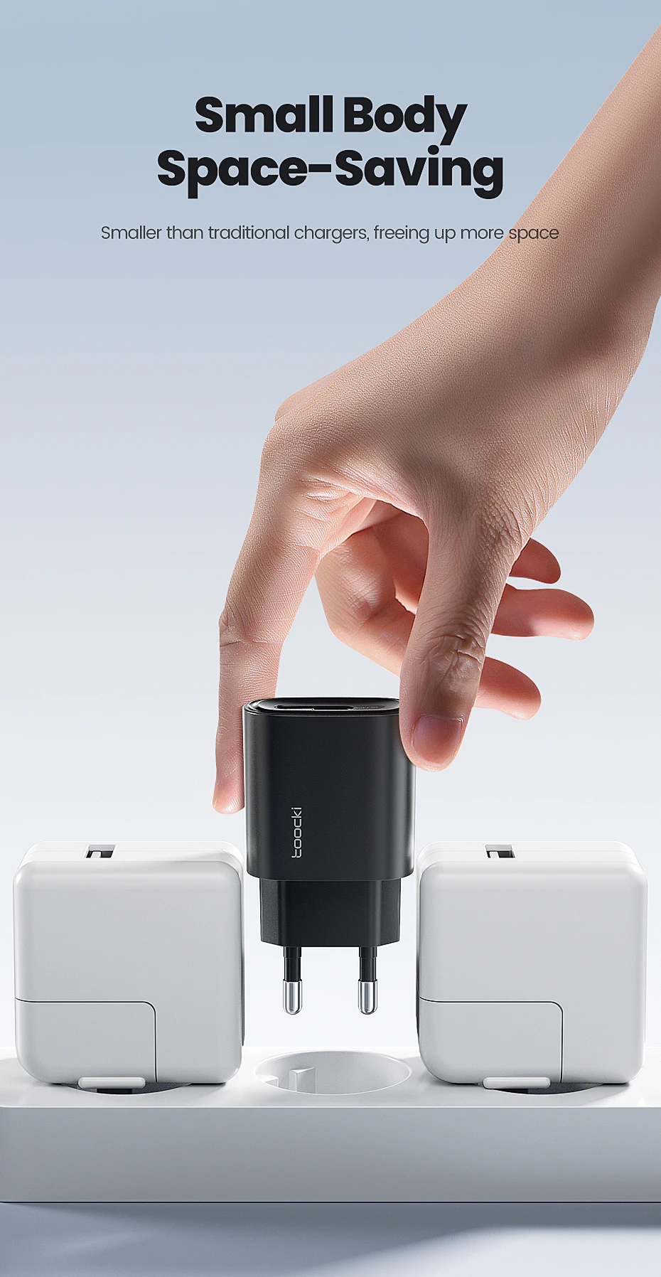 Toocki 25W USB-Ladegerät PD 3.0 PPS Schnellladung Mini USB Typ C Telefonladegerät für Samsung S23 S24 S25 iPhone 16 15 14 13 Pro Max – Detail 8