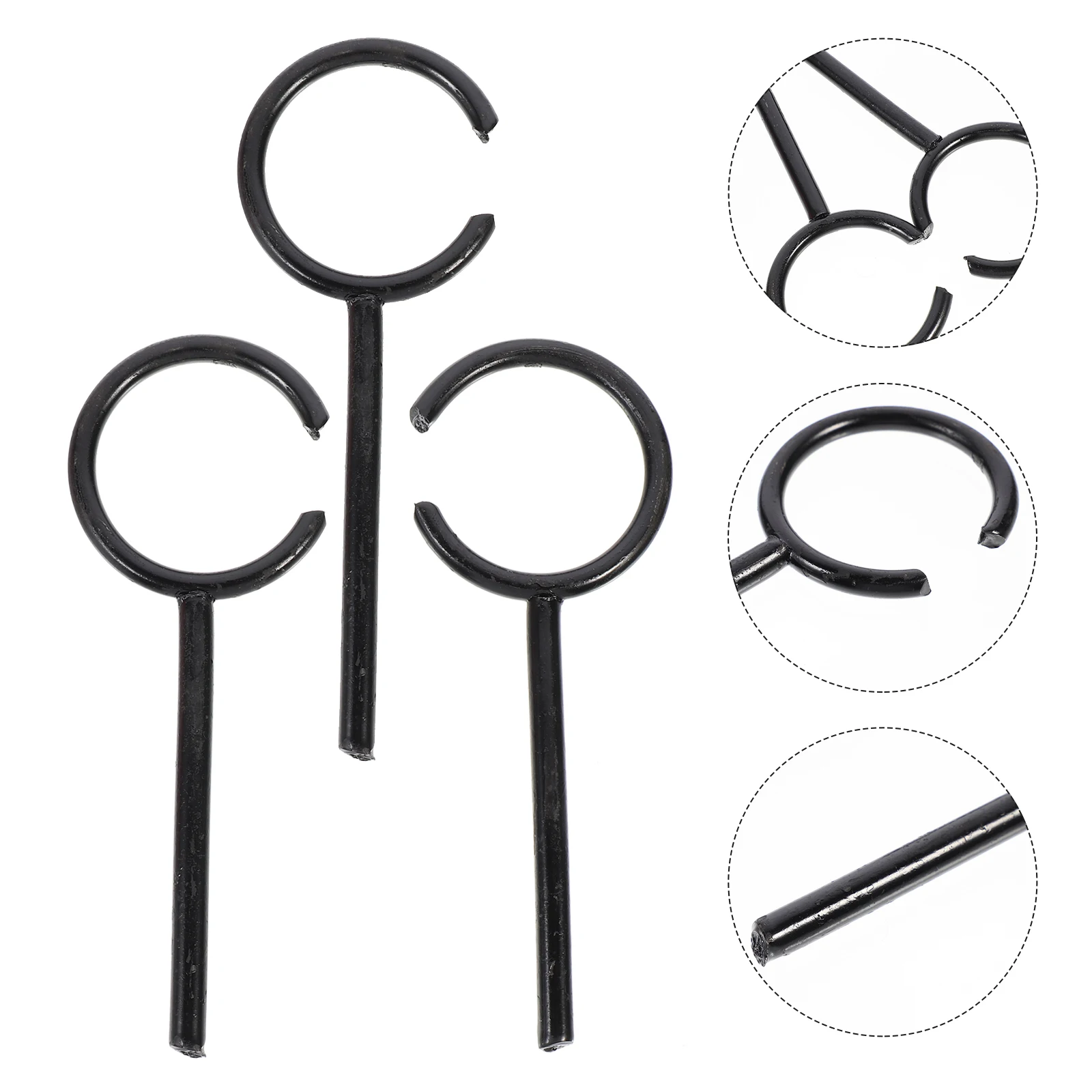 

3 Pcs Glass Shelf Chemical Experiment Iron Circle Labs Key Retort Clamp