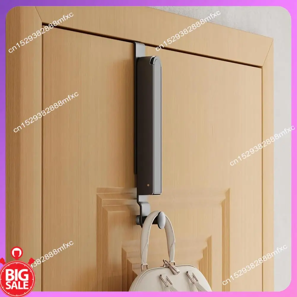 

Big Deal Folding Clothes Drying Rack, Aluminum Alloy Over The Door Hanger With Retractable Rod, Foldable Portable For Bathroom