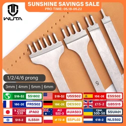 WUTA 1Set 4pcs Basic Leather Chisel Tool Diamond Pricking Iron Hole Punch Stitching Leather Craft tools 3/4/5/6mm 1-2-4-6 teeth