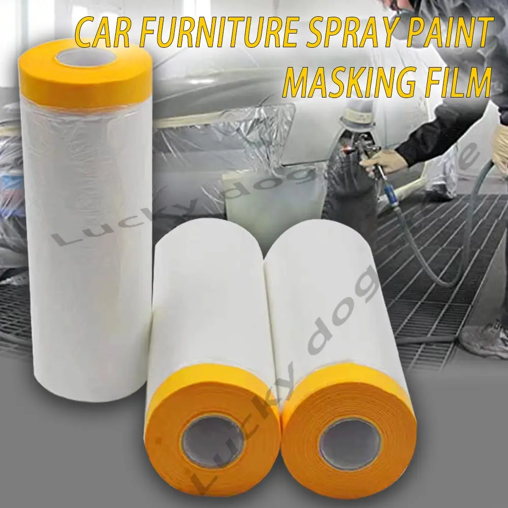 Car Masking Film For Painting Masking Film Plastic Waterproof Anti-Dust Cover Livingroom Kitchen Furniture Decor Protective Film