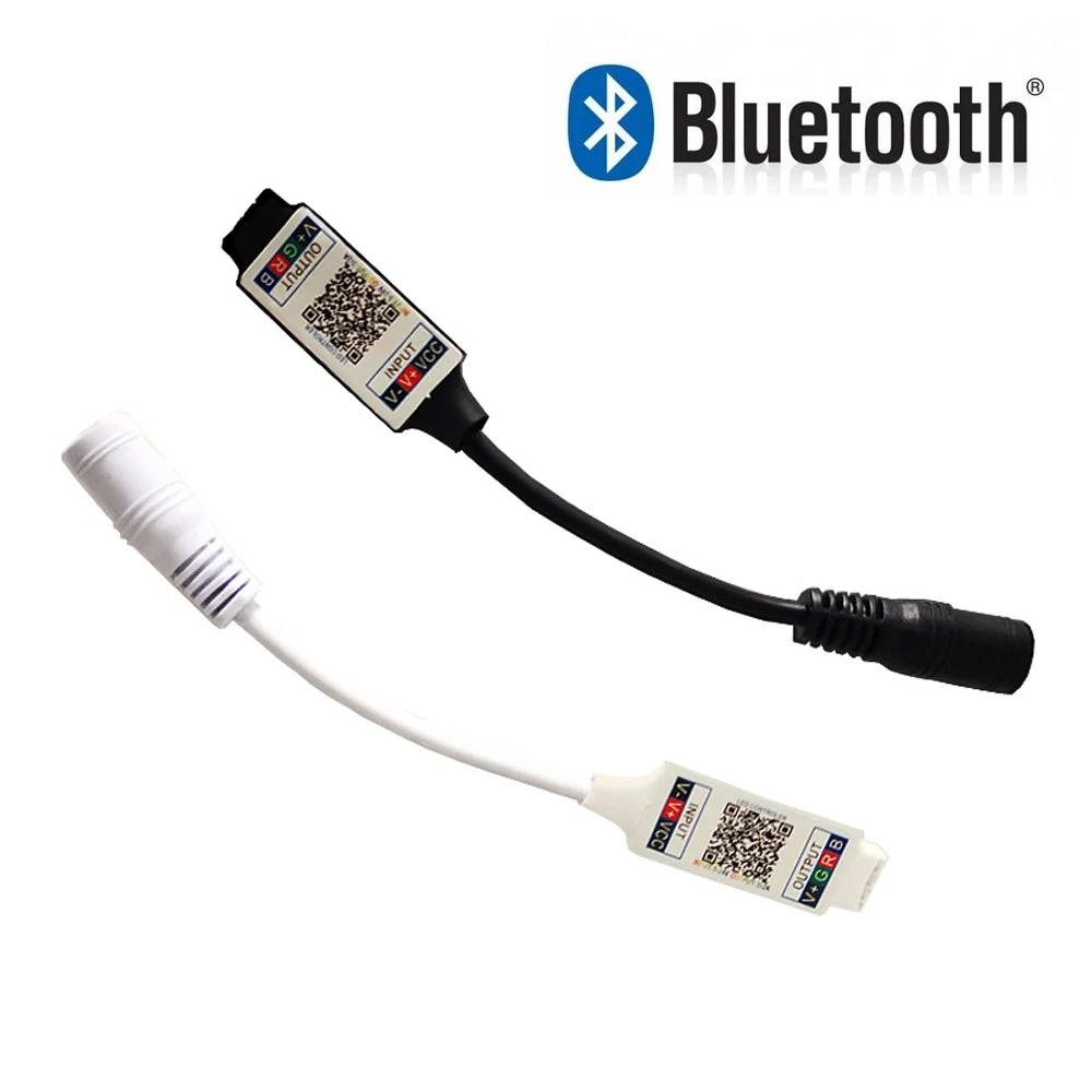 Minicontrolador LED RGB con Bluetooth para tira de luces, atenuador de música, aplicación inteligente, 5V, 12V, 24V de CC