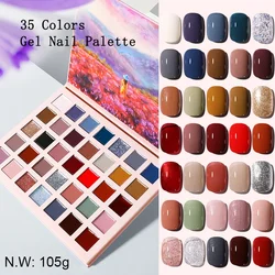 Paleta de gel de uñas sólido de 16/24/35 colores Kit Gel Pintura Barro Crema Japonesa Para el diseño de arte de uñas Gel UV semipermanente 24/72/105g paleta de uñas de gel gel de pintura