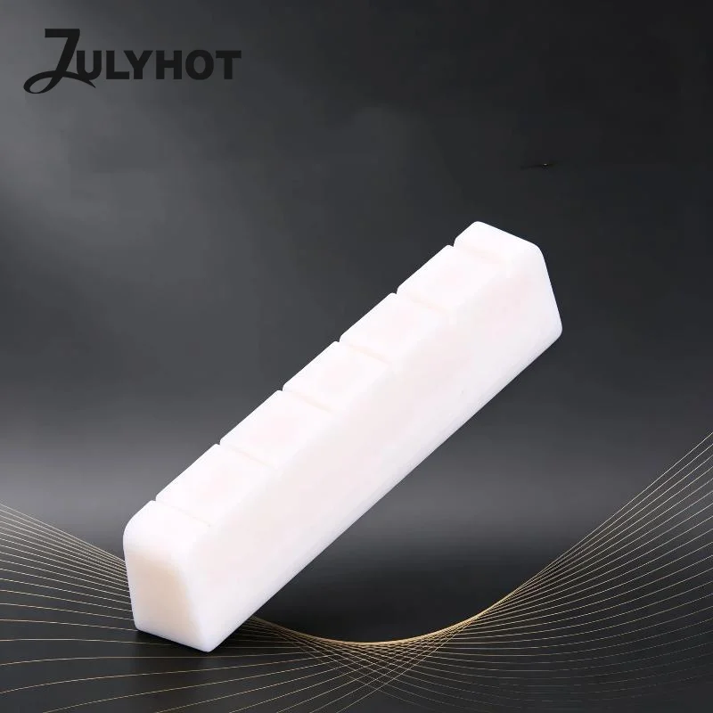 1pc 6 String Electric Guitar Bone Nut Flat Bottom Pre Slotted Real Bone Replacement For Intonation String Height Fix