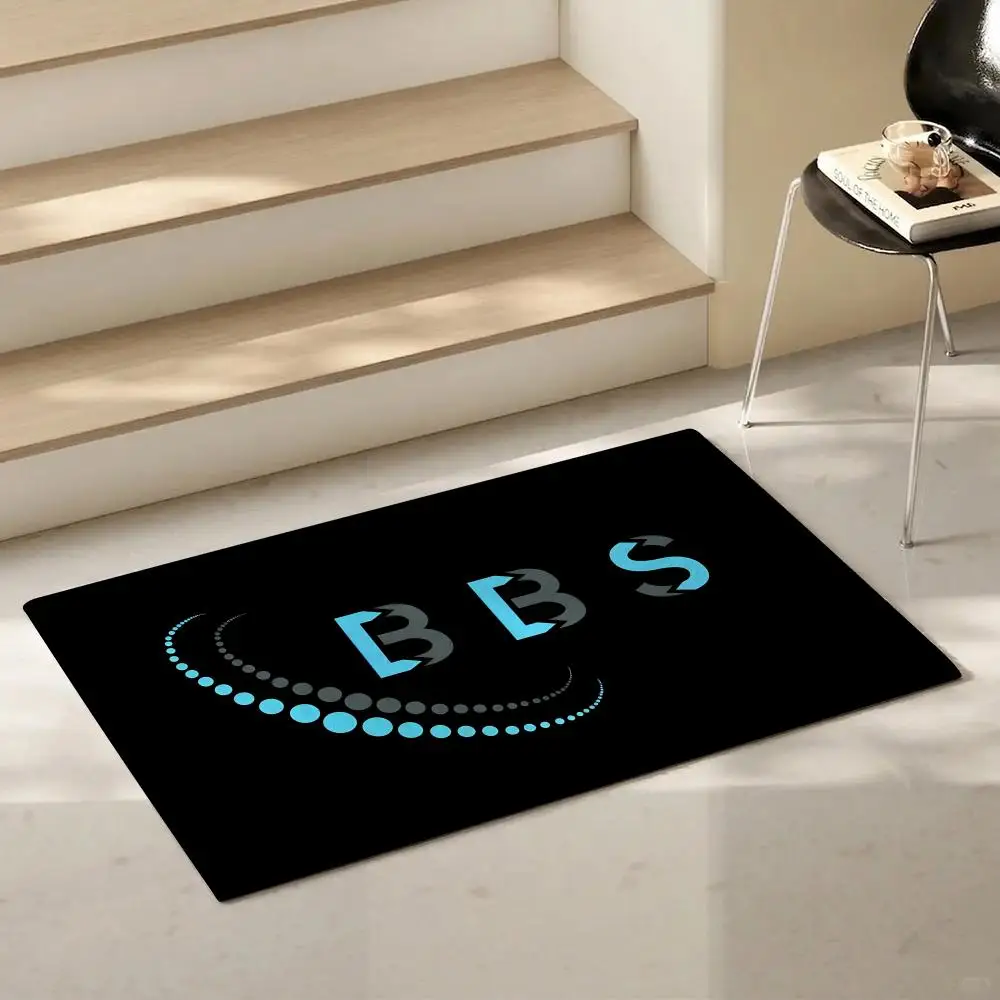 Wheel Brand B-BBS WheelsS Floor Mat Eco-Friendly Flannel Doormat Non-Slip Odorless Soft Short Plush Indoor Floor Rug