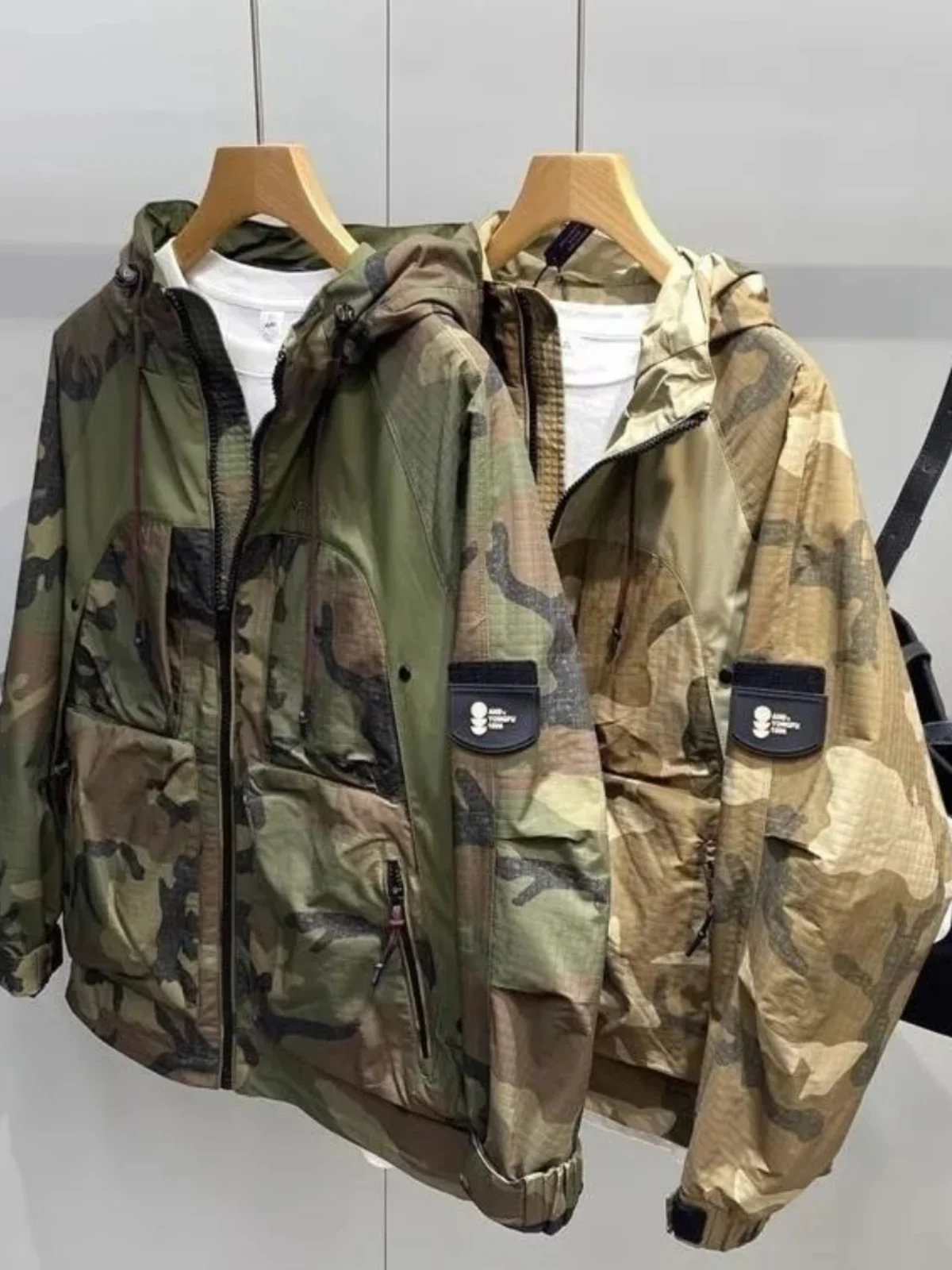 American Sle Camouflage extérieur Jaet hommes printemps automne coupe ample coupe-vent fermeture à glissière longue Sve jeunesse Faion