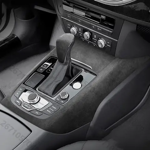 Audi A6 C7 2012 2013 2014 2016 2017 2018 Alcantara 오버레이 자동차 인테리어 대시 보드 트림 기어 노브 커버 시프트 패널