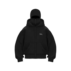 2025 new ins tide brand double hat unique design hooded sweater autumn and winter new men's and women's same loose Y2K sweater