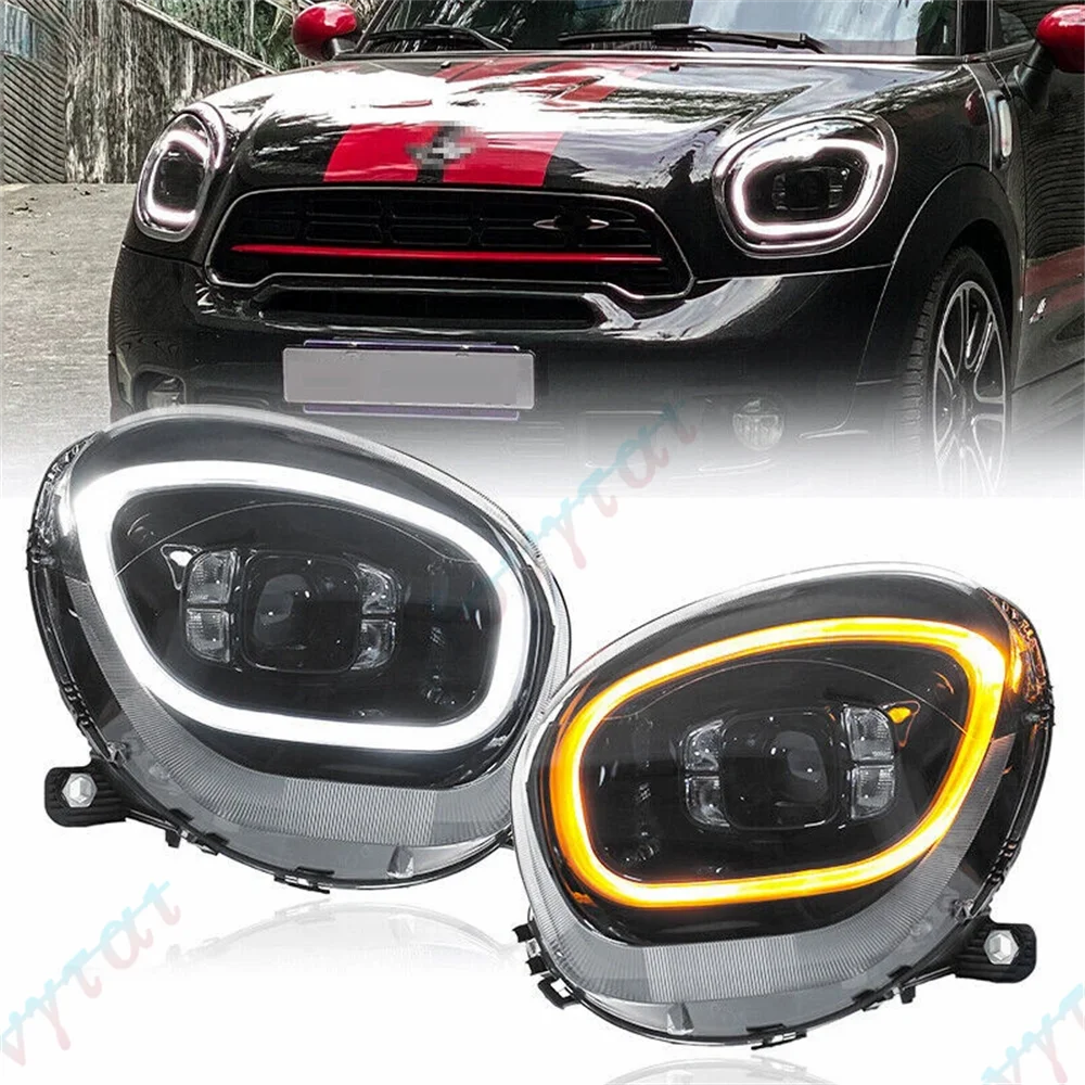 Pair LED Headlights For 2010 2012 2015-2016 Mini Cooper Countryman R60 Headlamps Front Lights Turn Signal DRL Head Lamp Assembly