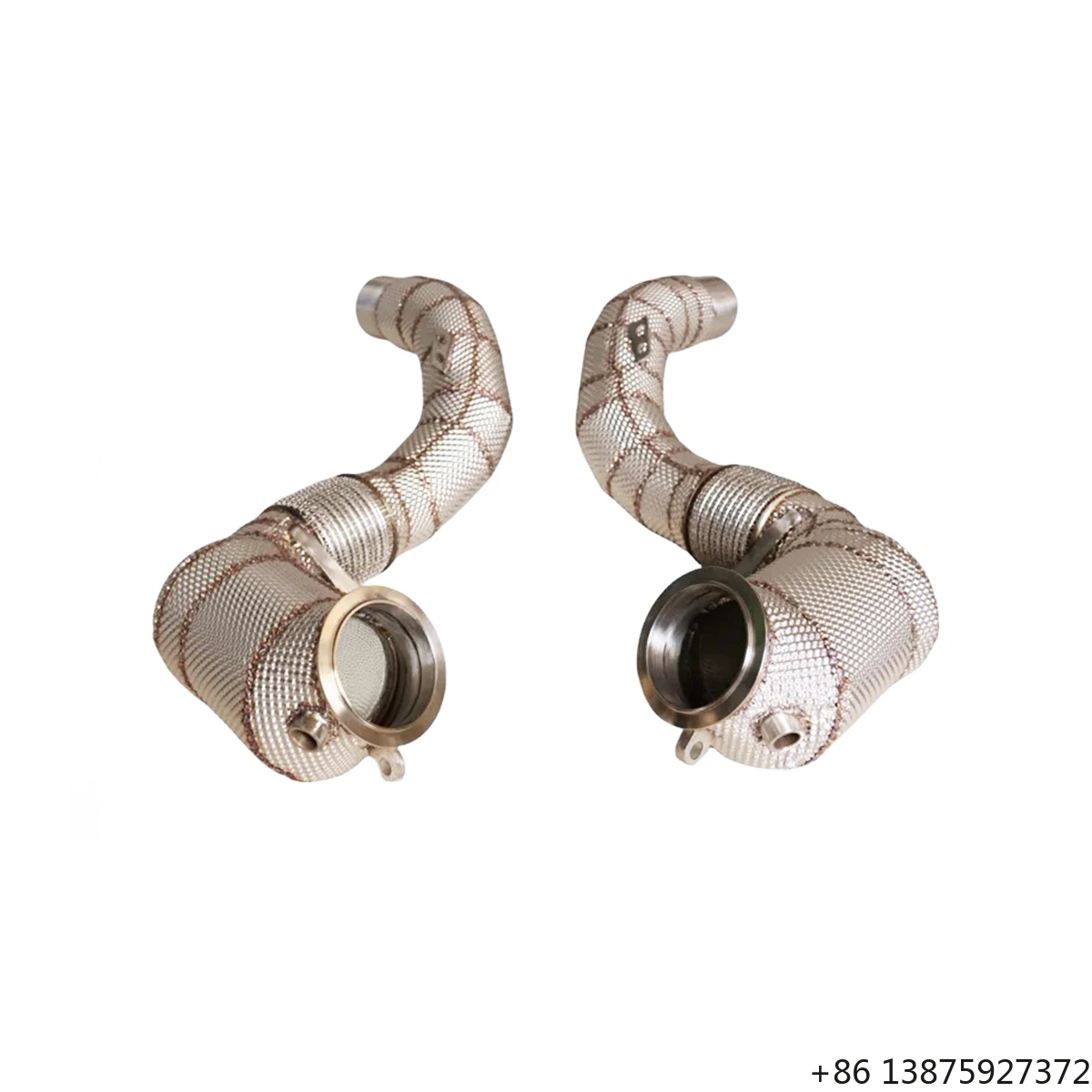 

For N63 550i 650i 750i Ecnal Stainless Steel Sports WITH HEAT SHIELD Metal Catalytic Downpipe