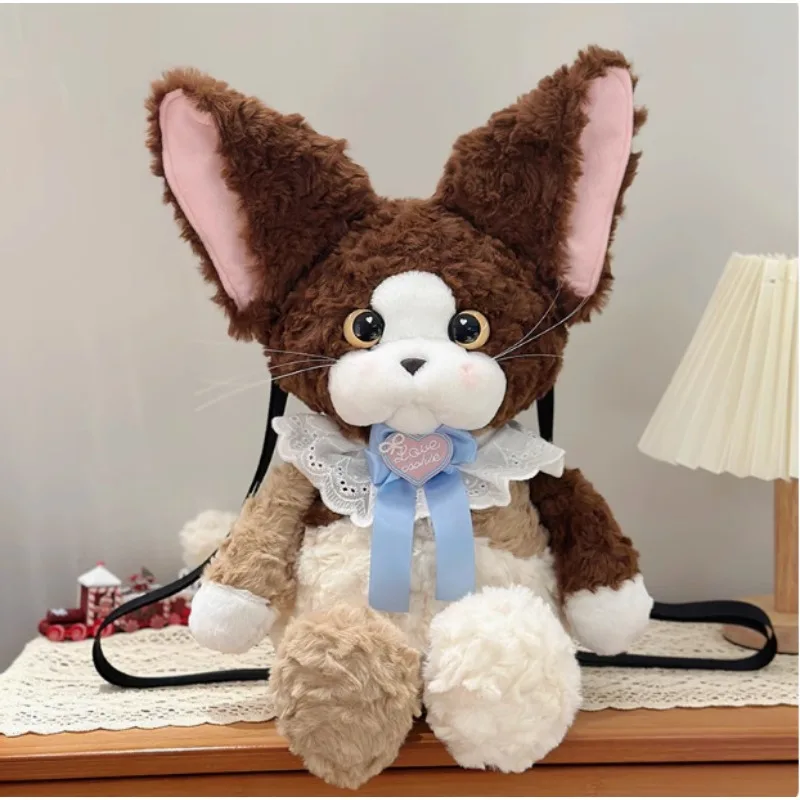 حقيبة تخزين محاكاة على شكل قطة ألمانية لعام 2026 لهدايا عيد ميلاد الفتيات، حزام كتف لطيف ورائع قابل للتعديل مصنوع يدويًا