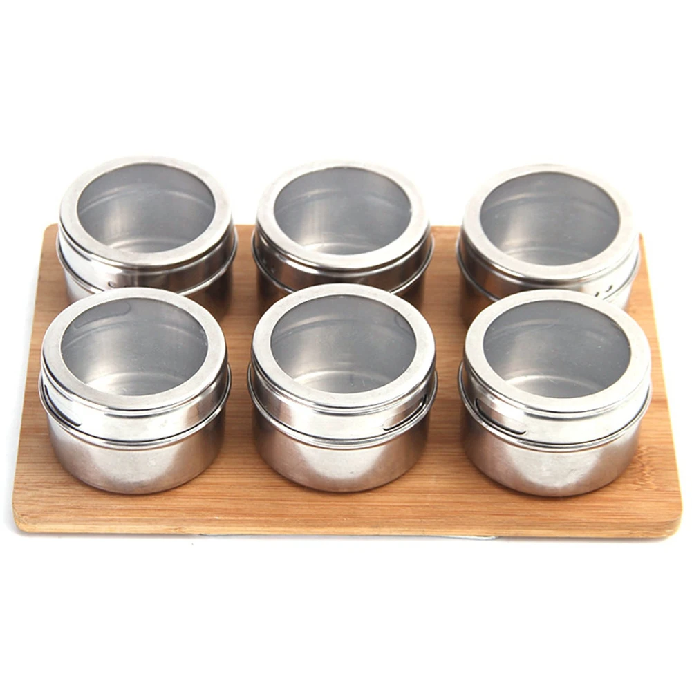 

ABXF-10Pcs/Set Clear Lid Magnetic Stainless Steel Spice Jar & 50X Empty Plastic Spice Bottles 100Ml / 3.3Oz, Red