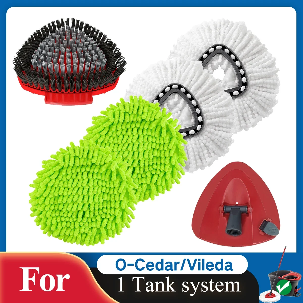 Mop Heads Replacements for O-cedar/Vileda, Mop Replace Head for O-Cedar Easywring 1 Tank System