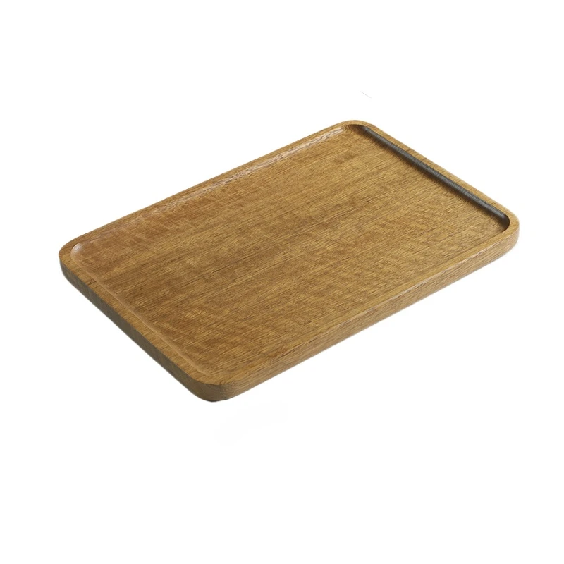 Japanese Zebra Wood Dessert Tray, Rectangular Tea Tray, Home Kitchen Accessories Wooden Tableware Snack Fruit Plate Cute Plate