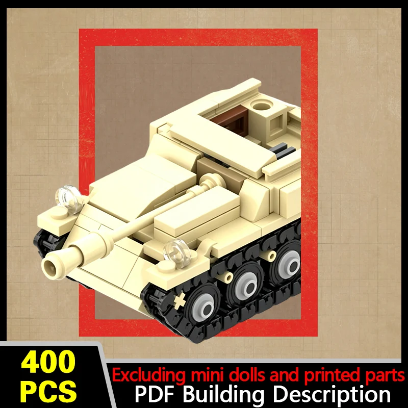 ASU‑57 Self-Propelled Artillery Model MOC Building Bricks War Equipment Style Modular Technology Gifts Holiday Assemble Toy Suit