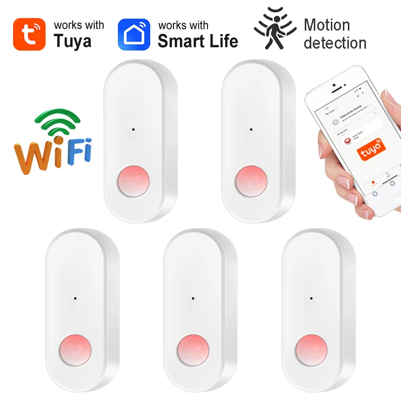 Tuya WiFi PIR Sensore di movimento Smart Home Rivelatore a infrarossi per il corpo umano Sicurezza Smart Life Funziona con Alexa Google Home