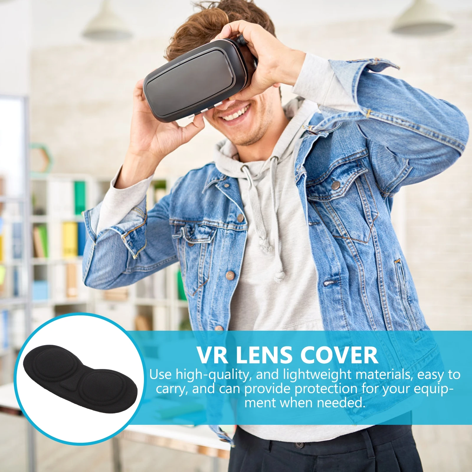 

1pc Vr Lens Cover Dustproof Anti-Scratch Compatible For Oculus Rift S Lightweight Washable Portable Protective Cover For
