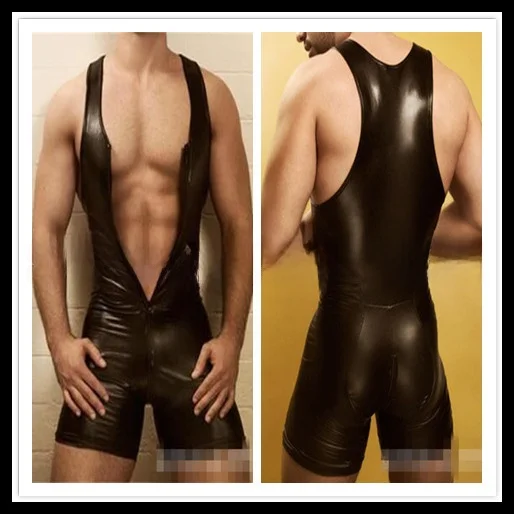 

Мужской облегающий окрашенный кожаный комбинезон с открытой промежностью для ночного клуба, этнический костюм для выступления на сцене Fitn ow