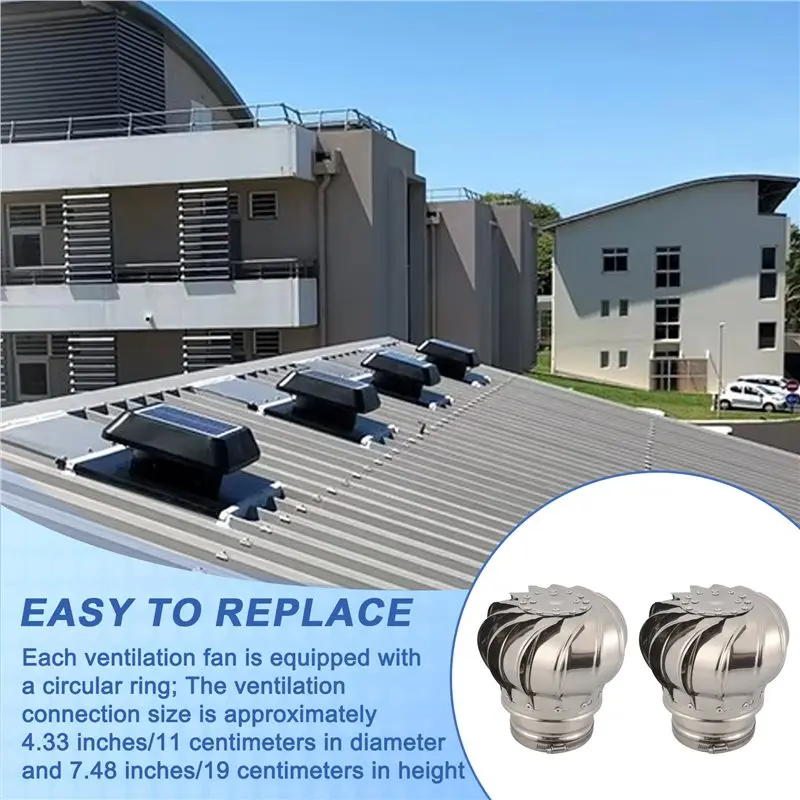A93E-2 Pcs 110Mm Non Power Roof Ventilator Wind Turbines Attic Air Vent For Houses Factory Attic Farm Leak Proof Vent Cap Fan