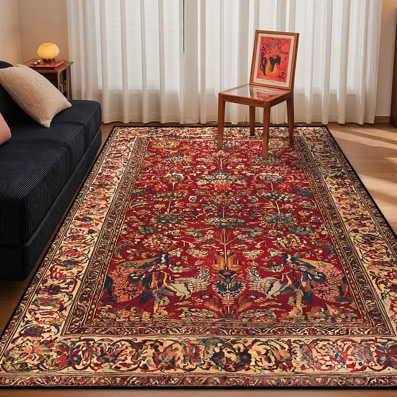 

Персидский стиль, ретро украшение для дома, гостиной, большой размер, нескользящие коврики для входной двери, легкая чистка, мягкий ковер для спальни