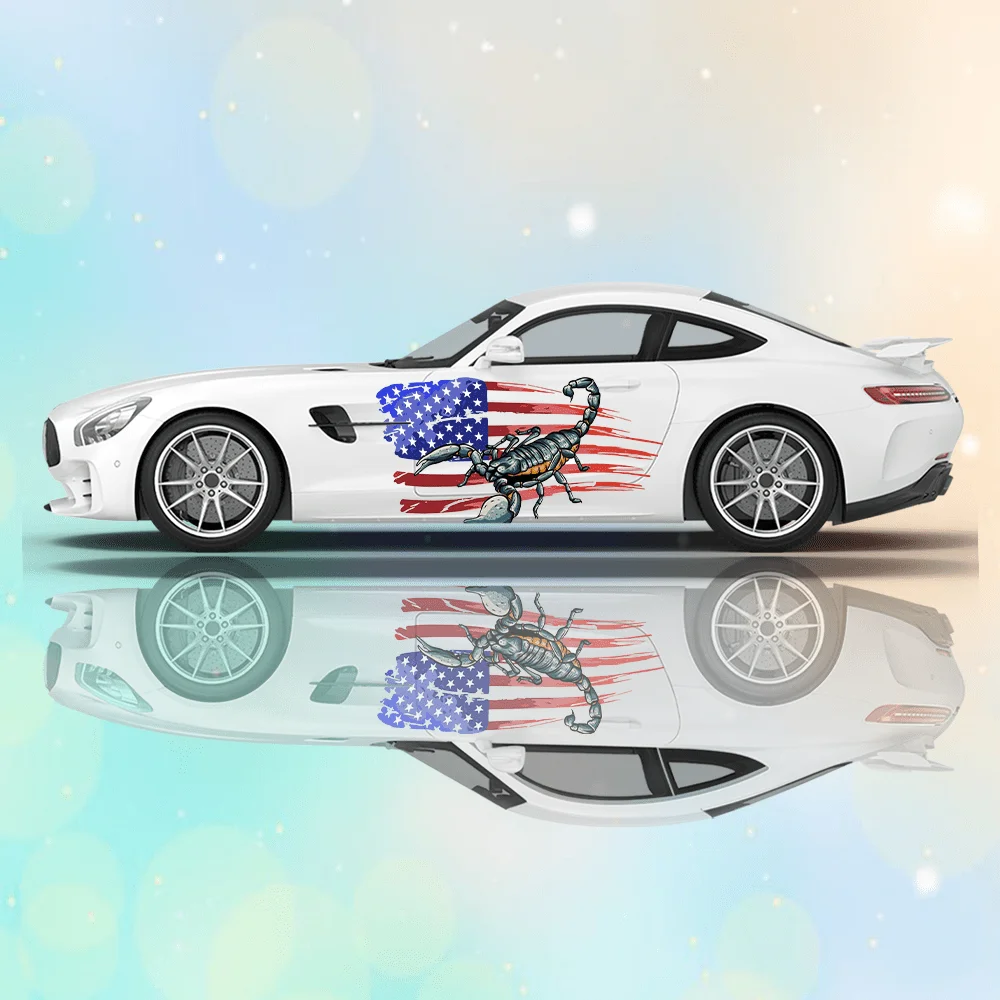 動物の頭蓋骨アメリカ国旗車ビニールラップデカール自己粘着 PVC ステッカートラック SUV 装飾自動車アクセサリーギフトに適しています