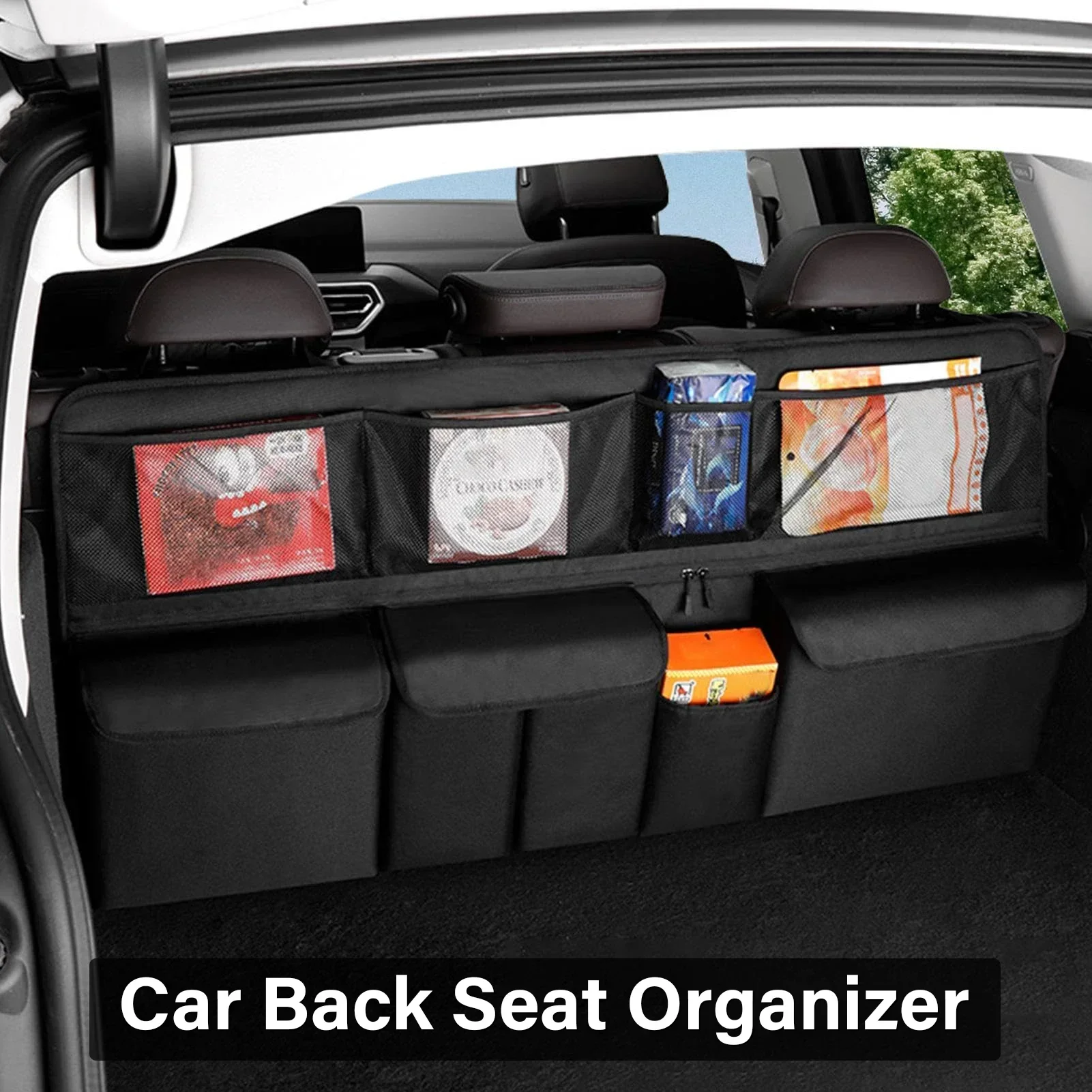 Large Capacity Car Back Seat Organizer Multiple Pocket Organizer Waterproof Storage Backseat Trunk Organizer Trucks Assessorises